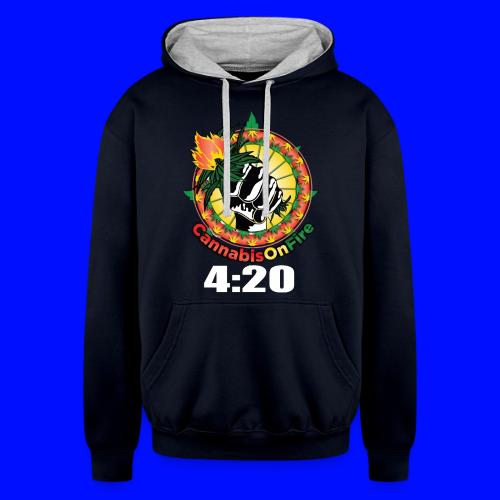 Wacky 420 Keep It Lit Time Weed Marijuana Design - Unisex Contrast Hoodie
