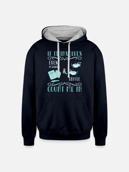 Event Planner - Unisex Contrast Hoodie - navy/heather gray