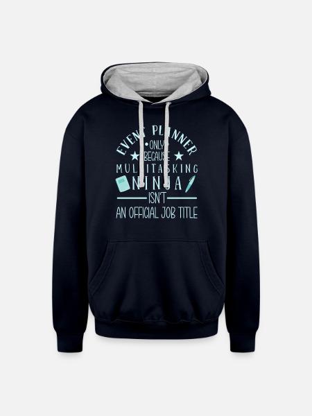 Event Planner - Unisex Contrast Hoodie - navy/heather gray