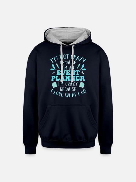 Event Planner - Unisex Contrast Hoodie - navy/heather gray