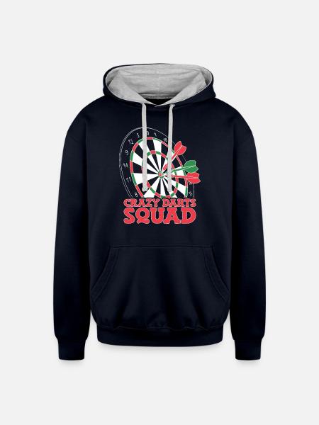 Darts Player Dart - Unisex Contrast Hoodie - navy/heather gray