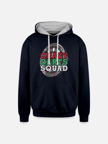 Darts Player Dart - Unisex Contrast Hoodie - navy/heather gray