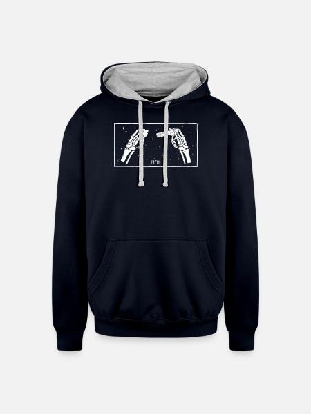 Meh Aesthetic - Unisex Contrast Hoodie - navy/heather gray