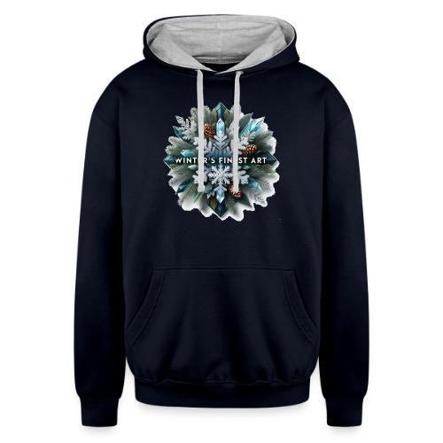 Intricate Frozen Evergreen T-Shirt - Unisex Contrast Hoodie