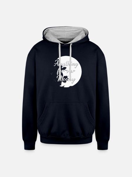 Anything For Our Moony - Unisex Contrast Hoodie - navy/heather gray