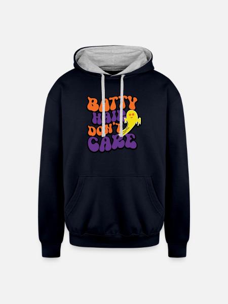 Batty Hair Don't Care - Unisex Contrast Hoodie - navy/heather gray