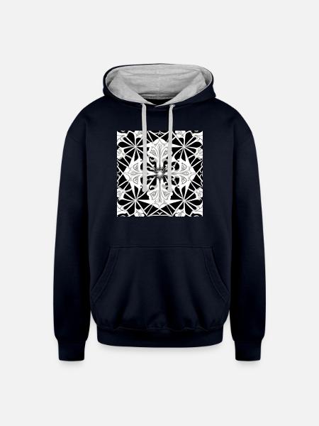 Beautiful ornament - Unisex Contrast Hoodie - navy/heather gray