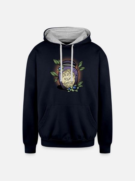 Nightshade - Unisex Contrast Hoodie - navy/heather gray