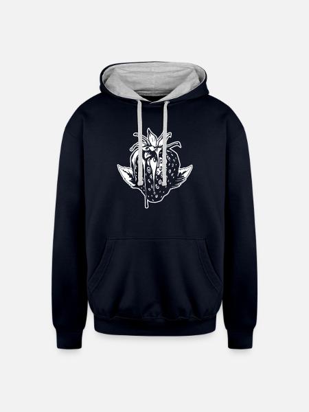 Strawberry Fruit Berries - Unisex Contrast Hoodie - navy/heather gray