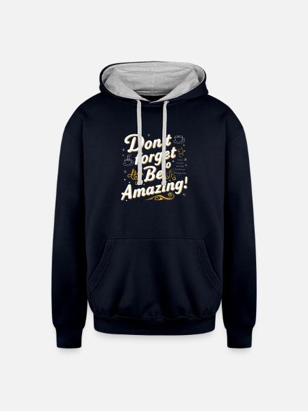 Retro Vibes: Be Amazing Tee - Unisex Contrast Hoodie - navy/heather gray