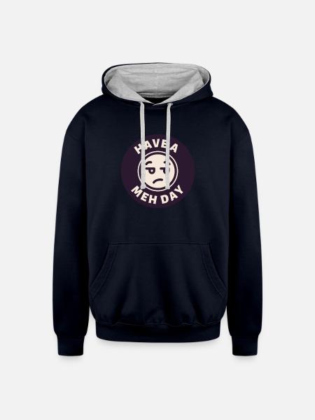 Have a Meh Day - Unisex Contrast Hoodie - navy/heather gray