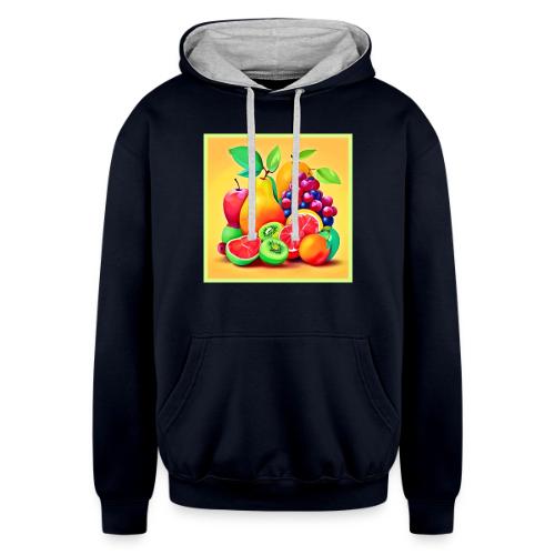 Colorful Fruit Medley - Unisex Contrast Hoodie