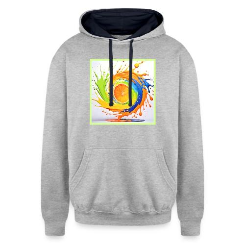 Citrus Splash of Color Design - Unisex Contrast Hoodie