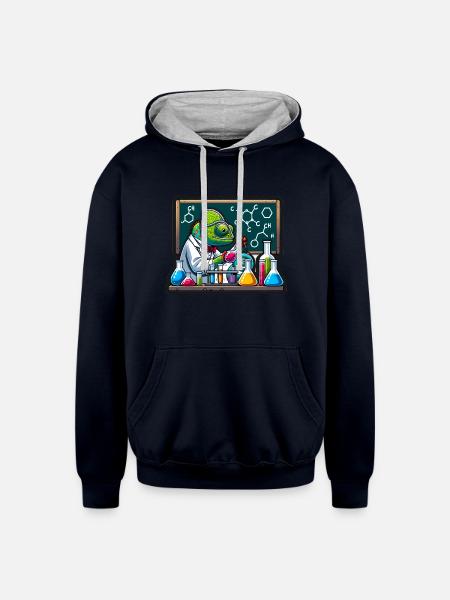 Chemical Chameleon - Unisex Contrast Hoodie - navy/heather gray
