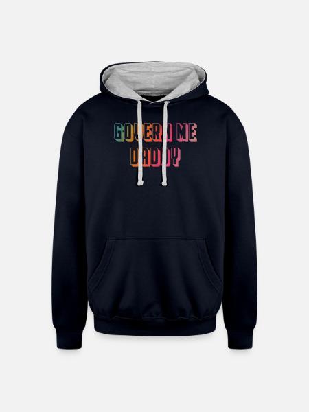 Govern me daddy - Unisex Contrast Hoodie - navy/heather gray