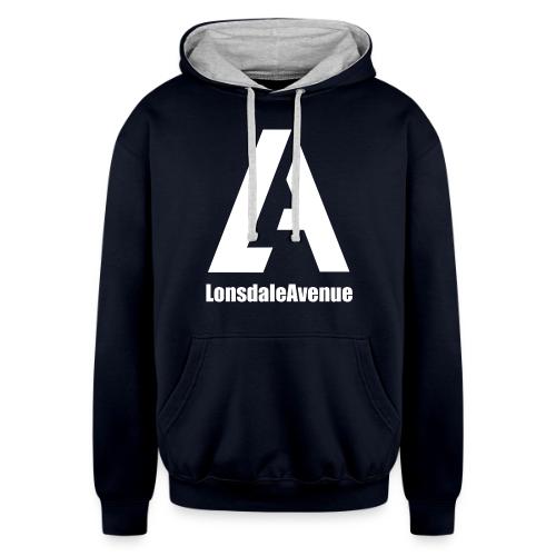 Lonsdale Avenue Logo White Text - Unisex Contrast Hoodie
