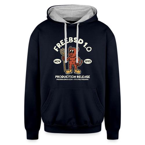 Retro FreeBSD - Unisex Contrast Hoodie