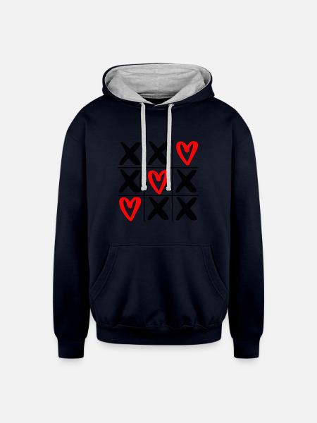 Love SOS - Unisex Contrast Hoodie - navy/heather gray