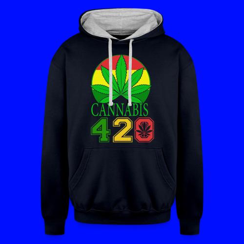Teasing 420 Smokers Dream Weed Marijuana Design - Unisex Contrast Hoodie