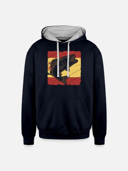 Bass of España - Unisex Contrast Hoodie - navy/heather gray