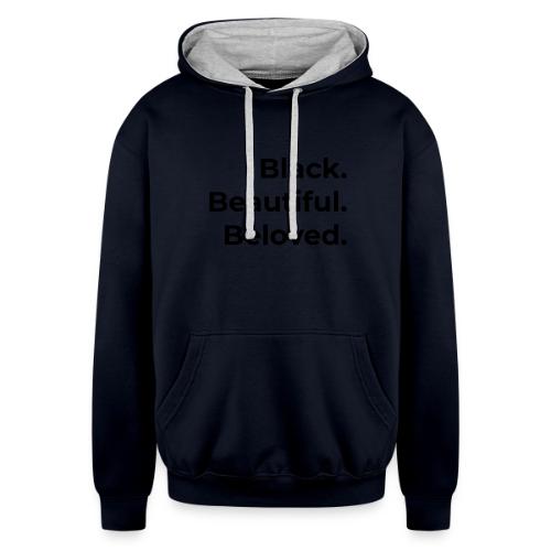 Black Beloved Tee - Unisex Contrast Hoodie