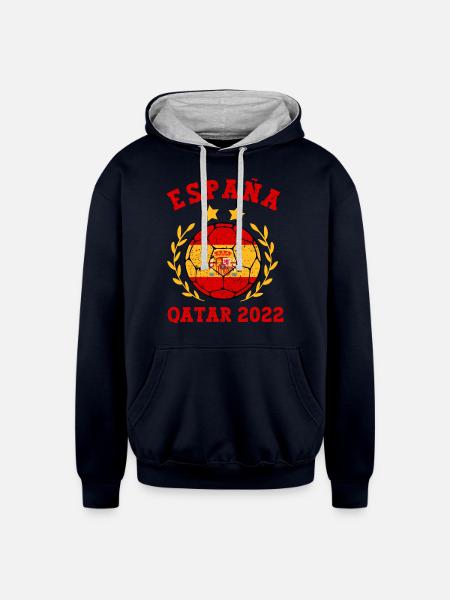 Espana Futbol - Unisex Contrast Hoodie - navy/heather gray