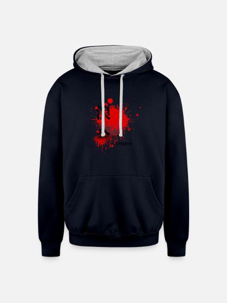 Blood of the Samurai - Unisex Contrast Hoodie - navy/heather gray