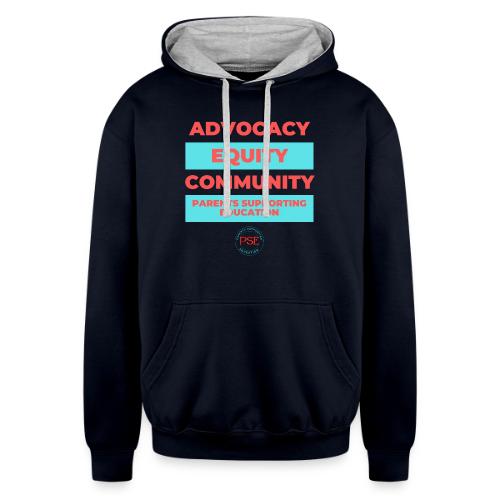Advocacy, Equity, Community - Unisex Contrast Hoodie