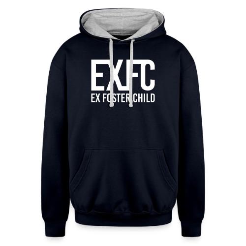 White EXFC logo png - Unisex Contrast Hoodie