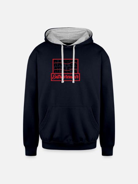 Rapper Athlete Entrepreneur 57 - Unisex Contrast Hoodie - navy/heather gray