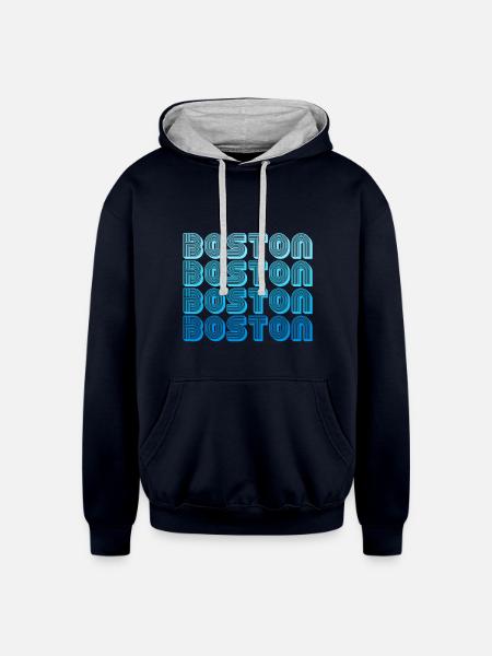 Boston Massachusetts - Unisex Contrast Hoodie - navy/heather gray