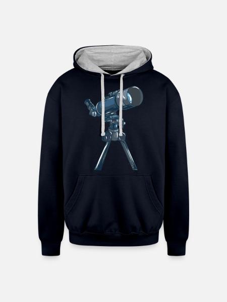 Telescope - Unisex Contrast Hoodie - navy/heather gray
