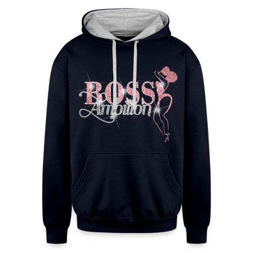 Women Boss Ambition Tshirt Glitter - Unisex Contrast Hoodie