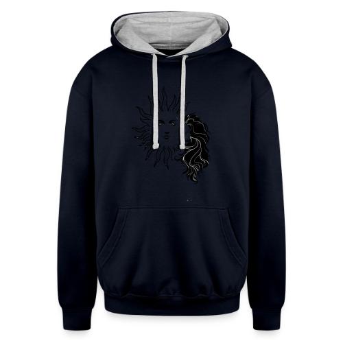 Mystical Girl & Sun - Unisex Contrast Hoodie