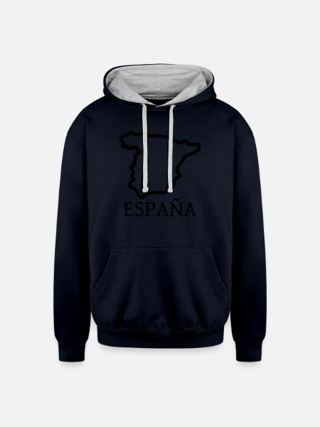 espana - Unisex Contrast Hoodie - navy/heather gray