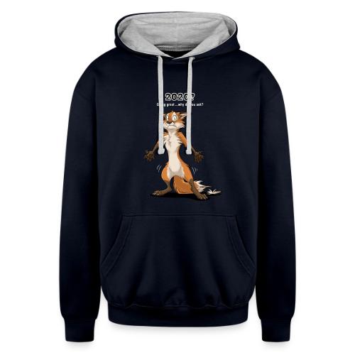 2020? Going great... (for dark backgrounds) - Unisex Contrast Hoodie