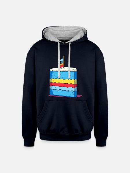 Pan Cake Lgbtq - Unisex Contrast Hoodie - navy/heather gray