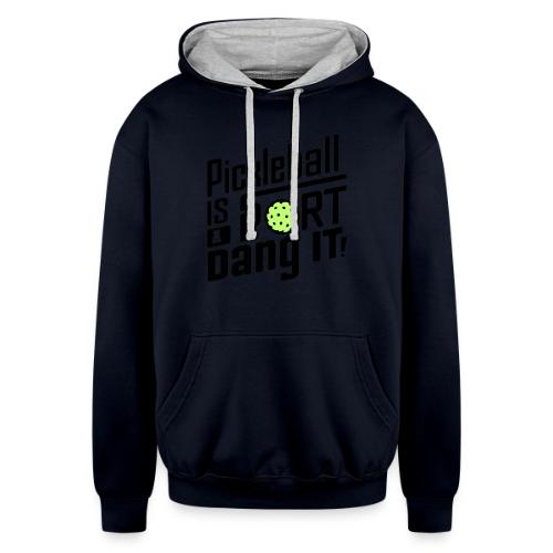 Funny Pickleball Design for Pickleball Lovers - Unisex Contrast Hoodie