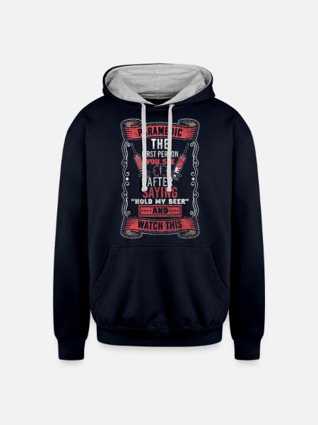 Ambulance Services Hospital Emergency Call - Unisex Contrast Hoodie - navy/heather gray