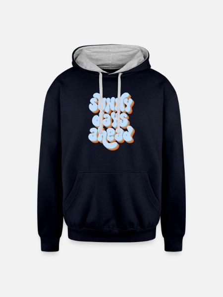 Sunny Days Ahead Retro 3D Typography Design - Unisex Contrast Hoodie - navy/heather gray