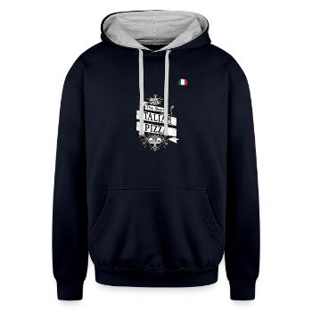 Italy Flag Souvenirs for Italians Men & Women - Unisex Contrast Hoodie - navy/heather gray - Front