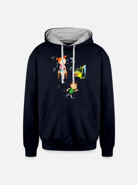 Mosquitos Shirt - Unisex Contrast Hoodie - navy/heather gray