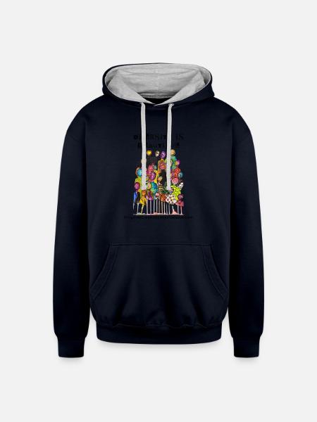 Diversity is Beautiful - Unisex Contrast Hoodie - navy/heather gray