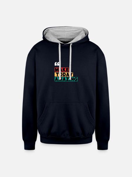 Limitless - Unisex Contrast Hoodie - navy/heather gray