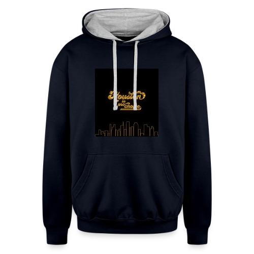 Houston is Pro Choice Skyline + Logo - Unisex Contrast Hoodie
