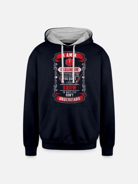 Paramedics Ambulance Use Paramedic - Unisex Contrast Hoodie - navy/heather gray