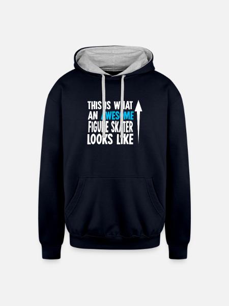 Figure Skating - Unisex Contrast Hoodie - navy/heather gray