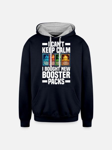 Trading cards - Unisex Contrast Hoodie - navy/heather gray