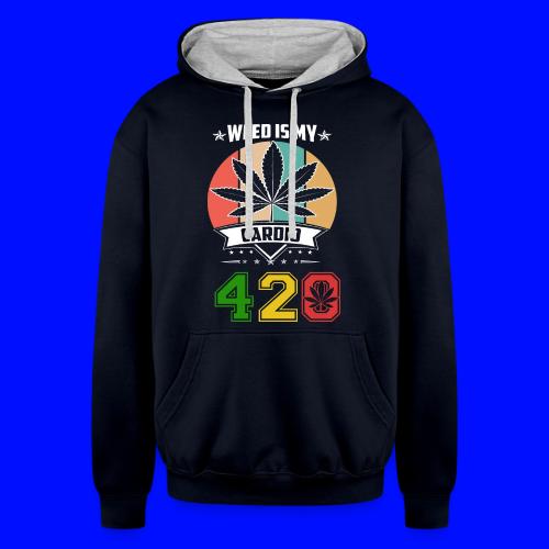 Quick Witted 420 My Cardio Herb Weed Marijuana - Unisex Contrast Hoodie