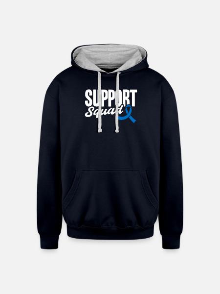 Support Squad - Unisex Contrast Hoodie - navy/heather gray
